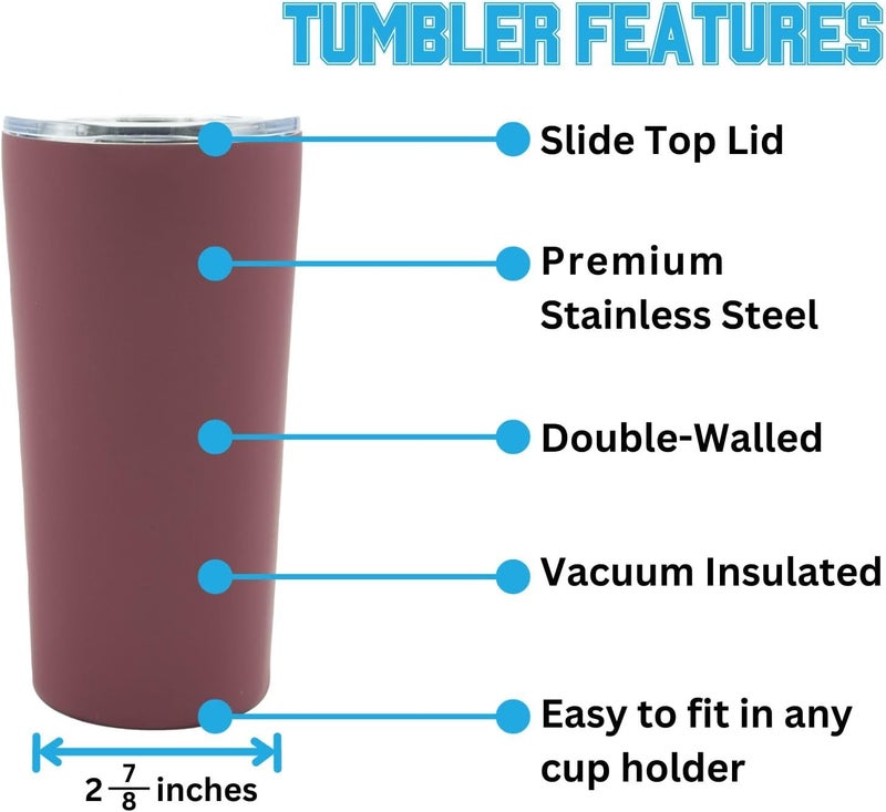 Decorvo Officially Licensed Collegiate Stainless Steel Tumbler - Double Walled Insulated Travel Tumbler with Slide Lid - 18 oz (Chico St) - Image 2